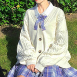 Purpdrank - new sweet cute girl knitting sweater lazy college style loose sleeve Harajuku girl JK uniform sweater coat s ~ 2XL