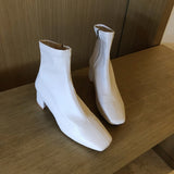 Purpdrank - Autumn Winter Women Zipper Square Toe Boots Elastic Suede Woman Short Boots Cotton Ankle Boots Women's Botas Mujer New Drop