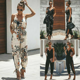 Purpdrank - Hot Casual Women Sleeveless Loose Baggy Trousers Overalls Pants Solid Romper Jumpsuit Cotton Print Broadcloth Regular