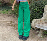 Purpdrank - Y2K Streetwear Jeans Baggy Green Teenage Girls Za 2023 Summer Vintage Clothing Fashion Pink High Waist Denim Pants Women