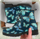 Purpdrank - Women Ankle Boots Low Heels Shoes Woman Vintage Pu Leather Autumn Warm Winter high Snow Boots Motorcycle Skull Pansy