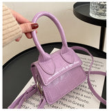 Purpdrank - Mini Small Square bag Fashion New Quality PU Leather Women's Handbag Crocodile pattern Chain Shoulder Messenger Bags