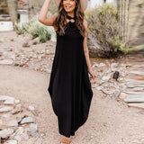 Purpdrank - Women Loose Sexy Halter Dress Casual Sleeveless Solid Irregular Dress Summer Fashion Beach Chest Wrap Strapless Backless Dresses
