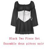 Purpdrank - Chiffon Slash Neck Mini Dress Women Summer Beach Vacation Long Sleeve Corset Bandage Sundress Party Casual Dresses Pink