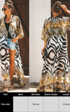 Purpdrank - Zebra Snake Print Chiffon Beach Cover Up Tunics For Beach Long Kaftan Beachwear Boho Chic Hippie Beach Strandjurk Sundress