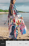 Purpdrank - Zebra Snake Print Chiffon Beach Cover Up Tunics For Beach Long Kaftan Beachwear Boho Chic Hippie Beach Strandjurk Sundress