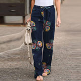 Purpdrank - kaftan Spring Pants Women's Printed Trousers Casual Elastic Waist Pantalon Palazzo Female Drawstring Turnip
