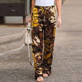 Purpdrank - kaftan Spring Pants Women's Printed Trousers Casual Elastic Waist Pantalon Palazzo Female Drawstring Turnip