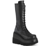 Purpdrank - Big Size 43 Gothic Style Black Wedges High Heels Platform Trendy Cool Autumn Winter Motorcycles Boots Shoes Women Footwear