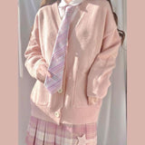 Purpdrank - new sweet cute girl knitting sweater lazy college style loose sleeve Harajuku girl JK uniform sweater coat s ~ 2XL