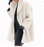Purpdrank - hot-selling slim-fit woolen coat green collar temperament college printed lapel coat winter clothes for women