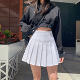 Purpdrank - New School Girl Uniform Pleated Skirts Japanese School Uniform High Waist A-Line Plaid Skirt Sexy JK Uniforms for Woman