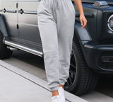 Purpdrank - Sexy High Waist Loose Fleece Sweatpants Trousers With Pocket Fall Winter Black White Baggy Joggers Women Sweat Pants