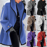 Purpdrank - Women's Down Jacket Winter Womens Winter Wool Coat Trench Jacket Ladies Warm Slim Long Overcoat Outwear