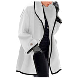 Purpdrank - Women's Down Jacket Winter Womens Winter Wool Coat Trench Jacket Ladies Warm Slim Long Overcoat Outwear