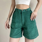 Purpdrank - Women Vintage Striped Shorts Pant Lady High Waist Crimping Slim Short Pant Girl Streetwear Female Stripe Students' Fashion Short