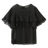 Purpdrank - Chiffon Printed 2 Pieces Women Skirts Sets Summer New Ruffles T-Shirts And A-Line Skirts Elegant Office Lady Clothing Suits