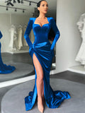 Purpdrank - Autumn Winter Long Sleeve Evening Club Velvet Dress For Women Sexy V Neck Floor Length Celebrity Runway Party Maxi Dresses