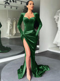 Purpdrank - Autumn Winter Long Sleeve Evening Club Velvet Dress For Women Sexy V Neck Floor Length Celebrity Runway Party Maxi Dresses