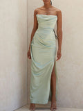 Purpdrank - High Quality Satin Bodycon Dress Women Summer Party Dress New Arrivals House of Cb Green Dress Celebrity Evening Club Dress