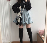 Purpdrank - Corduroy Playsuits Women Ruffles Loose Spring Korean Style Ulzzang Kawaii Harajuku Leisure Soft Female Rompers Popular Ins