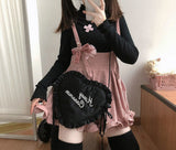 Purpdrank - Corduroy Playsuits Women Ruffles Loose Spring Korean Style Ulzzang Kawaii Harajuku Leisure Soft Female Rompers Popular Ins