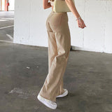 Purpdrank - New Y2K Cargo Pants Low Waist Loose Straight Denim Pants Wide Leg Streetwear Spring Autumn Fashion Hip Hop Women Baggy Trousers