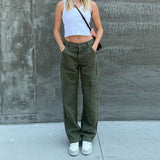 Purpdrank - New Y2K Cargo Pants Low Waist Loose Straight Denim Pants Wide Leg Streetwear Spring Autumn Fashion Hip Hop Women Baggy Trousers