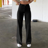 Purpdrank - New Y2K Cargo Pants Low Waist Loose Straight Denim Pants Wide Leg Streetwear Spring Autumn Fashion Hip Hop Women Baggy Trousers