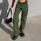 Purpdrank - New Y2K Cargo Pants Low Waist Loose Straight Denim Pants Wide Leg Streetwear Spring Autumn Fashion Hip Hop Women Baggy Trousers