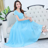 Purpdrank - Summer Vintage Plus Size Beach Maxi Sundress Korean Women Bodycon Sexy Black Party Vestido Elegant Solid Chiffon Boho Dress