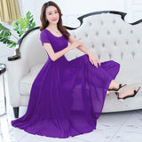 Purpdrank - Summer Vintage Plus Size Beach Maxi Sundress Korean Women Bodycon Sexy Black Party Vestido Elegant Solid Chiffon Boho Dress