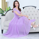 Purpdrank - Summer Vintage Plus Size Beach Maxi Sundress Korean Women Bodycon Sexy Black Party Vestido Elegant Solid Chiffon Boho Dress