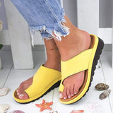 Purpdrank - Women's Sandals Flat Sandals Orthopedic Sandals Bunion Sandals Outdoor Slippers Outdoor Daily Beach Summer Flat Heel Open Toe Casual Minimalism PU Leather Faux Leather Loafer Solid Color Leopard
