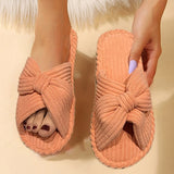 Purpdrank - Women Cross Strap Bedroom Slippers, Fashion Indoor Home Slippers <!---->