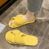 Purpdrank - Women Cross Strap Bedroom Slippers, Fashion Indoor Home Slippers <!---->