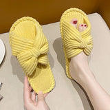 Purpdrank - Women Cross Strap Bedroom Slippers, Fashion Indoor Home Slippers <!---->