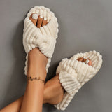 Purpdrank - Women Cross Strap Bedroom Slippers, Fashion Indoor Home Slippers <!---->