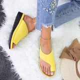 Purpdrank - Women's Sandals Flat Sandals Orthopedic Sandals Bunion Sandals Outdoor Slippers Outdoor Daily Beach Summer Flat Heel Open Toe Casual Minimalism PU Leather Faux Leather Loafer Solid Color Leopard