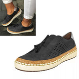 Purpdrank - Women's Sneakers Tassel Loafers Comfort Shoes Slip-on Sneakers Outdoor Work Daily Summer Tassel Flat Heel Round Toe Vintage Classic Casual Walking Shoes Suede Loafer Color Block Solid Colored Black