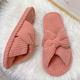 Purpdrank - Women Cross Strap Bedroom Slippers, Fashion Indoor Home Slippers <!---->