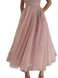 Purpdrank - Women‘s Party Dress Swing Dress Midi Dress Pink Sleeveless Pure Color Mesh Spring Summer Spaghetti Strap Party Wedding Guest 2023 S M L XL