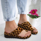 Purpdrank - Women's Sandals Flat Sandals Orthopedic Sandals Bunion Sandals Outdoor Slippers Outdoor Daily Beach Summer Flat Heel Open Toe Casual Minimalism PU Leather Faux Leather Loafer Solid Color Leopard