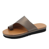 Purpdrank - Women's Sandals Flat Sandals Orthopedic Sandals Bunion Sandals Outdoor Slippers Outdoor Daily Beach Summer Flat Heel Open Toe Casual Minimalism PU Leather Faux Leather Loafer Solid Color Leopard