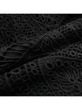 Purpdrank - Women's Party Dress Lace Dress Shift Dress Mini Dress Black White Long Sleeve Pure Color Lace Summer Spring Deep V Hot Winter Dress Fall Dress 2023 S M L XL XXL