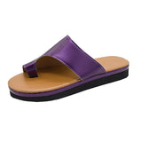 Purpdrank - Women's Sandals Flat Sandals Orthopedic Sandals Bunion Sandals Outdoor Slippers Outdoor Daily Beach Summer Flat Heel Open Toe Casual Minimalism PU Leather Faux Leather Loafer Solid Color Leopard